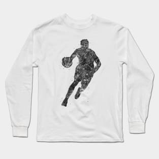 Basketball player man black and white Long Sleeve T-Shirt